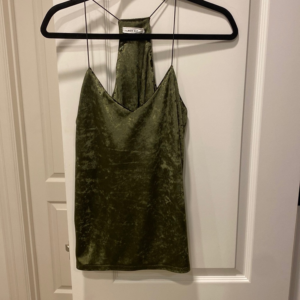 Olive Green Velvet Top